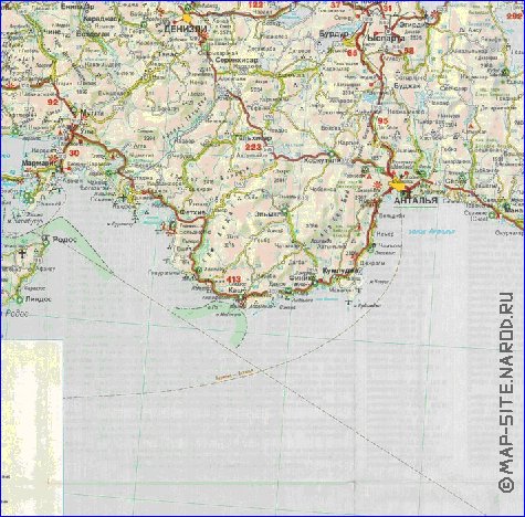 mapa de de estradas Turquia