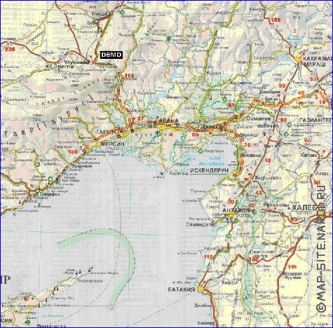 carte de des routes Turquie