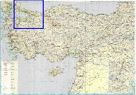 mapa de de estradas Turquia