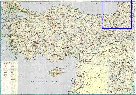 mapa de de estradas Turquia