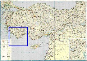 mapa de de estradas Turquia