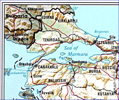 carte de Turquie en anglais