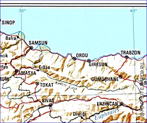 carte de Turquie en anglais