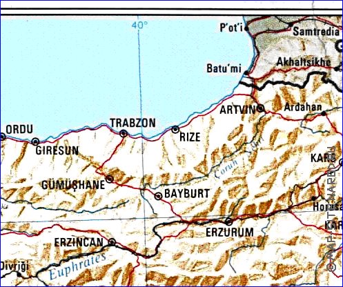 carte de Turquie en anglais