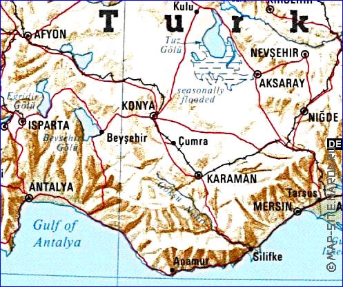 carte de Turquie en anglais