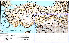 carte de Turquie en anglais