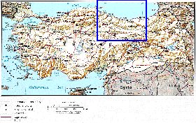 carte de Turquie en anglais