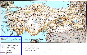 carte de Turquie en anglais