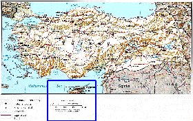 carte de Turquie en anglais