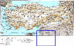 carte de Turquie en anglais