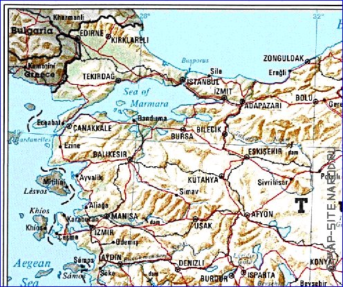 carte de Turquie en anglais