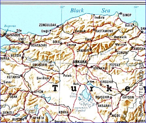 carte de Turquie en anglais