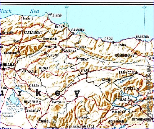 carte de Turquie en anglais