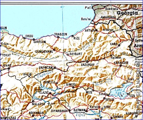 carte de Turquie en anglais