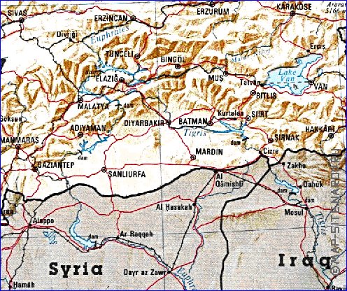 carte de Turquie en anglais