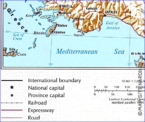 carte de Turquie en anglais