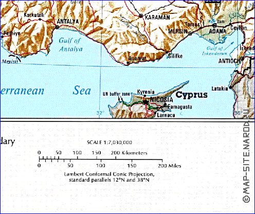 carte de Turquie en anglais