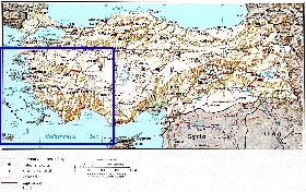 carte de Turquie en anglais