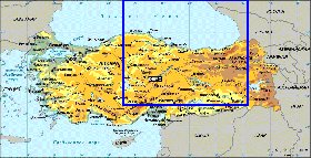 Physique carte de Turquie