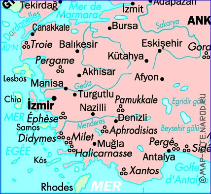mapa de Turquia em frances
