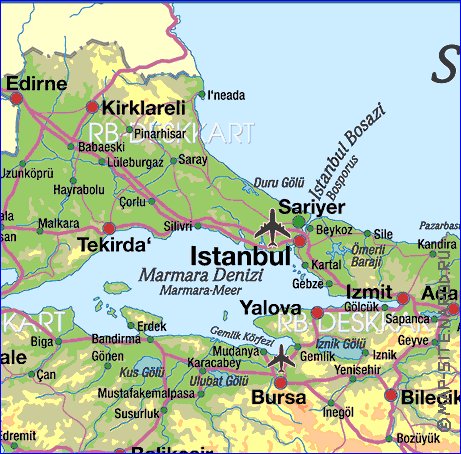 mapa de Turquia em alemao