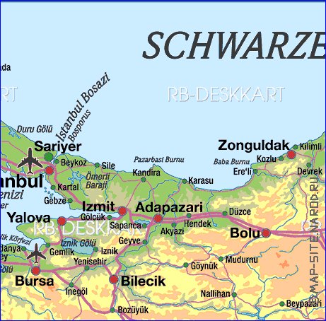 mapa de Turquia em alemao