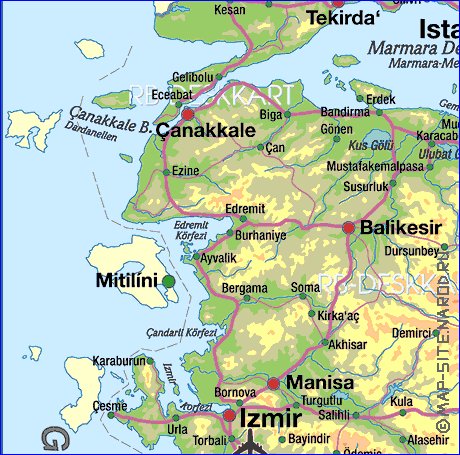 mapa de Turquia em alemao