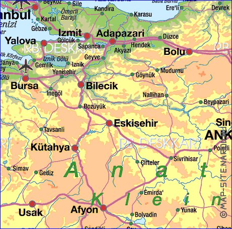 mapa de Turquia em alemao