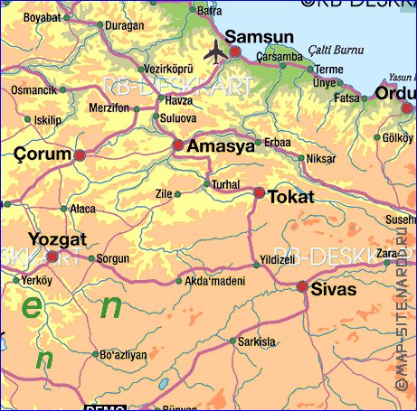 mapa de Turquia em alemao