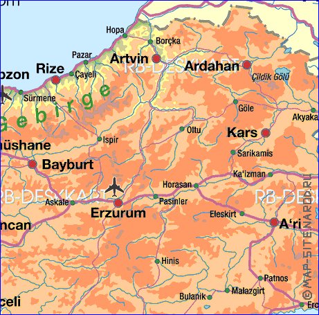 mapa de Turquia em alemao