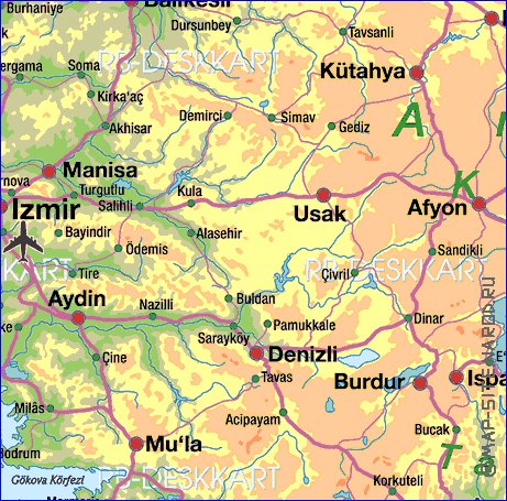 mapa de Turquia em alemao