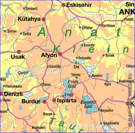 mapa de Turquia em alemao