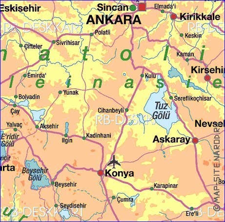 mapa de Turquia em alemao