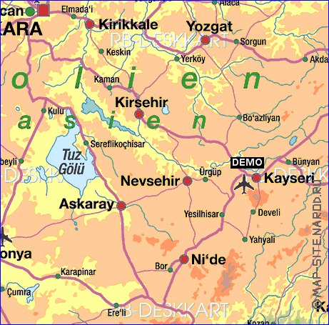 mapa de Turquia em alemao