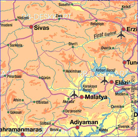 mapa de Turquia em alemao