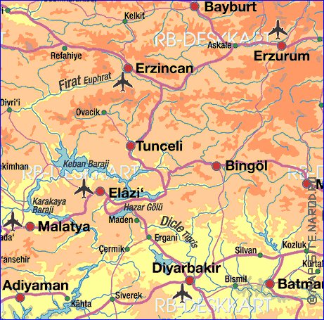 mapa de Turquia em alemao