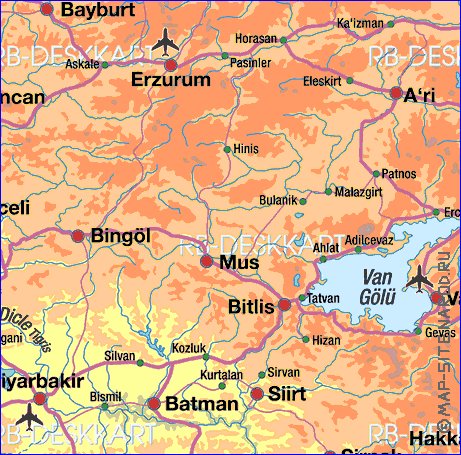 mapa de Turquia em alemao