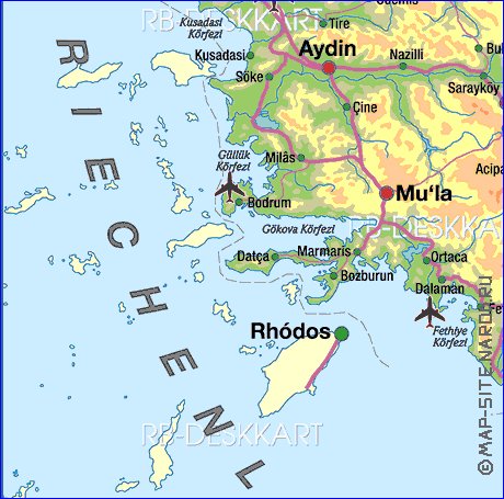 mapa de Turquia em alemao