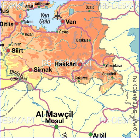 mapa de Turquia em alemao