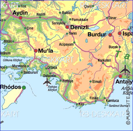 mapa de Turquia em alemao