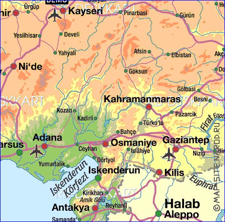 mapa de Turquia em alemao