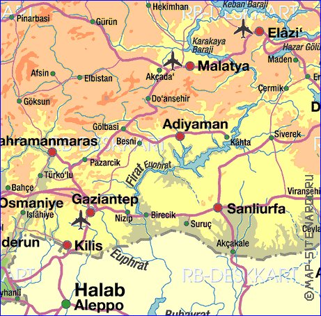 mapa de Turquia em alemao