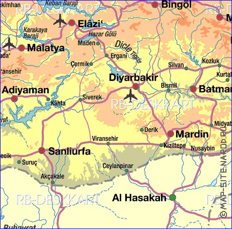 mapa de Turquia em alemao