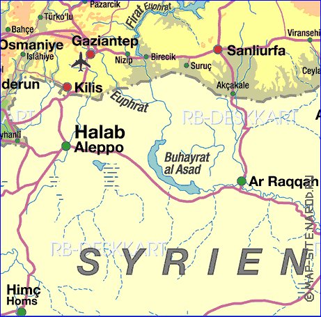 mapa de Turquia em alemao