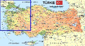 mapa de Turquia em alemao