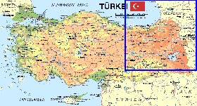 mapa de Turquia em alemao