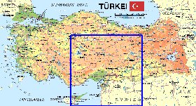 mapa de Turquia em alemao