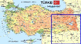 mapa de Turquia em alemao