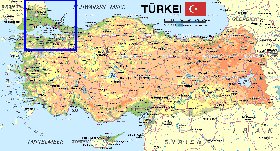 mapa de Turquia em alemao