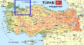 mapa de Turquia em alemao